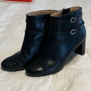 Abella Black Ankle Booties with Buckle Detail size 9